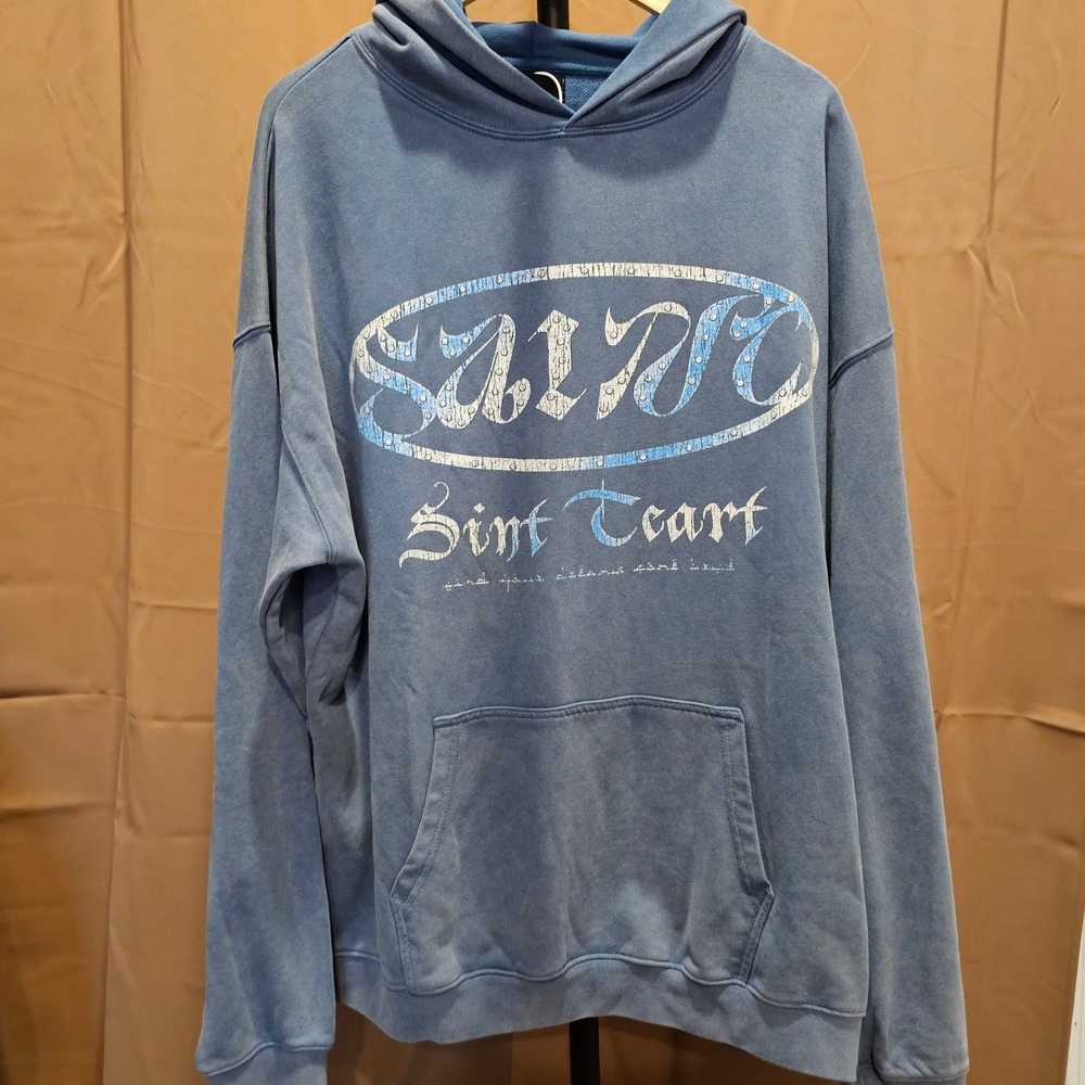 Saint Tears Hoodie‎ Men's Xl Blue Graphic Print Pullover Sweatshirt, Streetwear - Picture 8 of 12
